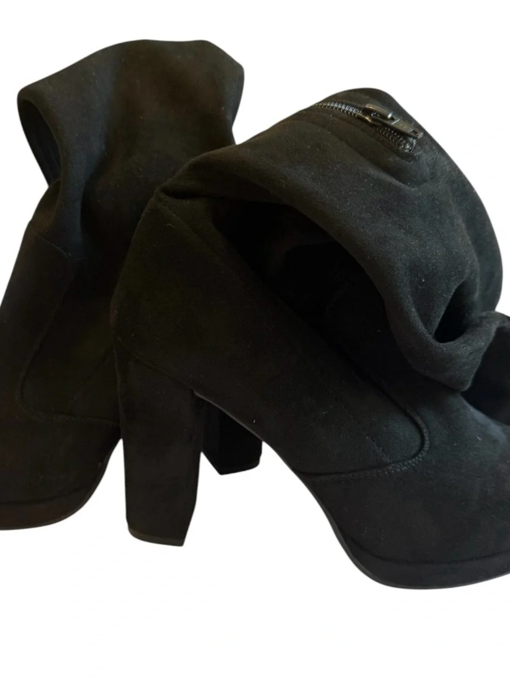 Gianni Bini Black Suede Over the Knee Platform Boots Size 10M NWOT